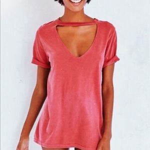 Truly Madly Deeply- Rusty red T-shirt with cutout